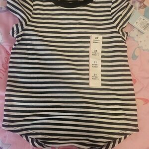 Target Black and White Striped Kids Tee